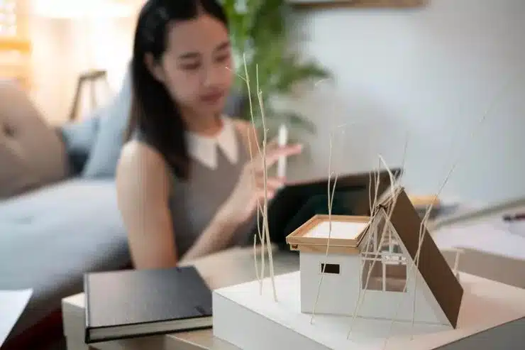 廚房改造-女性在筆電前思考內容創作與自媒體經營策略 廚房改造-女性在筆電前思考內容創作與自媒體經營策略